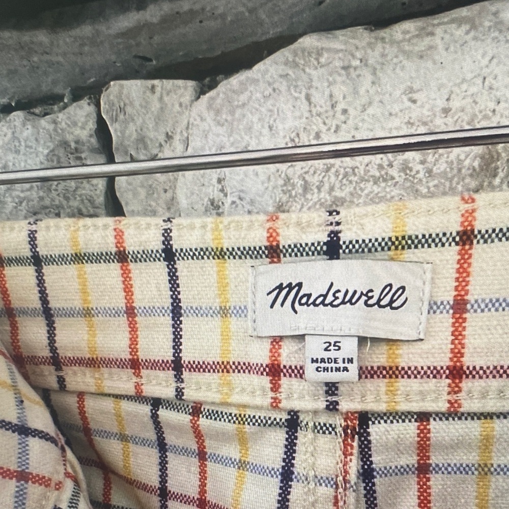 Madewell Cream Plaid Wide-Leg Pants - Picture 5 of 9